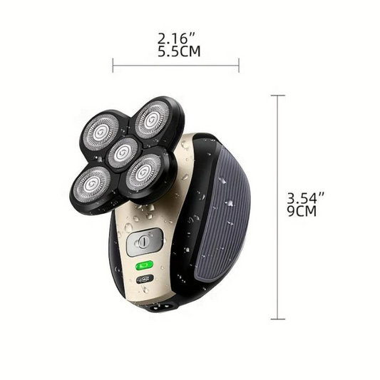 5-In-1 Rotary Electric Shaver 4D Rechargeable Bald Head Hair Beard Trimmer Razor