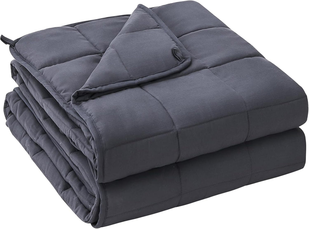 Weighted Blanket for Adults (20 Lbs, 60” X 80”, Grey) Cooling Heavy Blanket for Sleeping Perfect for 190-210 Lbs, Queen Size Breathable Blanket with Premium Glass Bead, Machine Washable