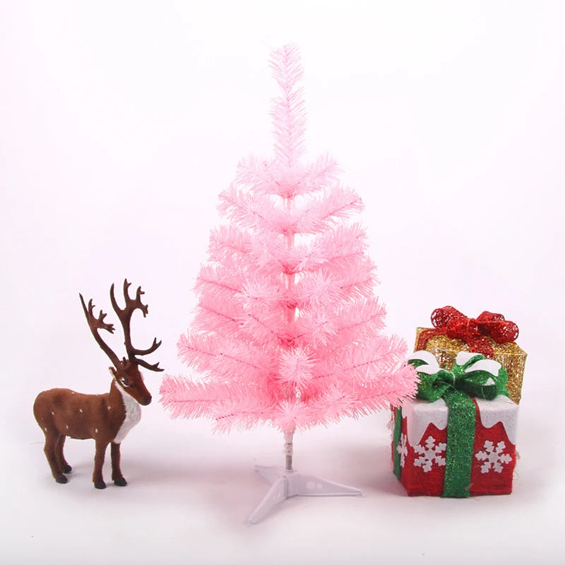60Cm Christmas Tree Christmas Decoration PVC Small Tree Home Supplie Christmas Green Pink White Snow Desktop Decoration Ornament