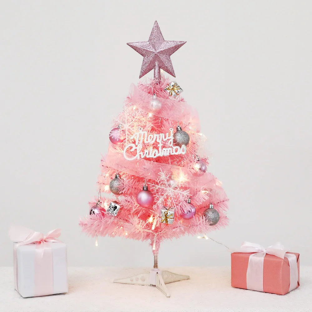 60Cm Christmas Tree Christmas Decoration PVC Small Tree Home Supplie Christmas Green Pink White Snow Desktop Decoration Ornament