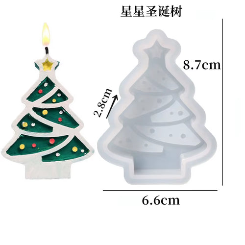 Christmas Series Candle Mold DIY Gingerbread Man Elk Aromatherapy Gypsum Crafts Cement Casting Mold Soap Making Christmas Gifts