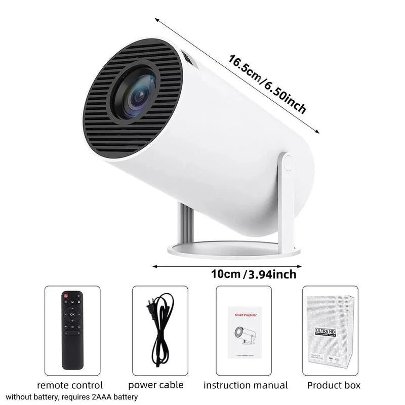 Portable Android WiFi and Bluetooth-Compatible 4K Projector